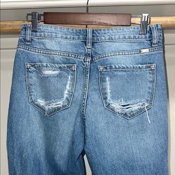 KanCan Blue Boyfriend Jeans with Distressed Details - Picture 6 of 7